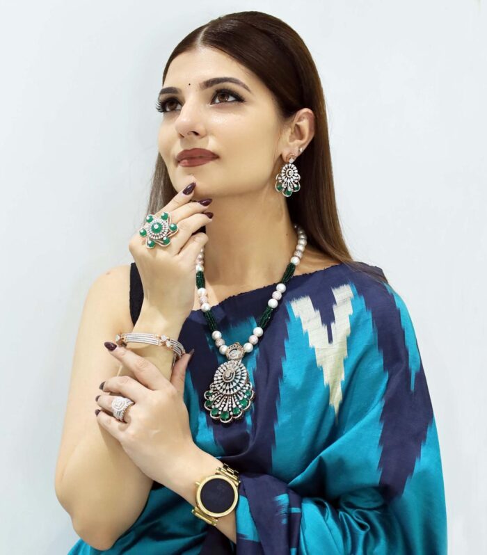 Emerald Lotus Diamond Cocktail Ring