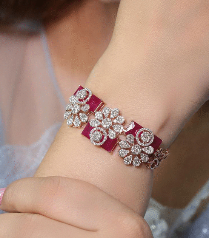Ruby Blossom Diamond Bracelet