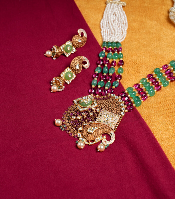 Royal Emerald Kundan Necklace Set