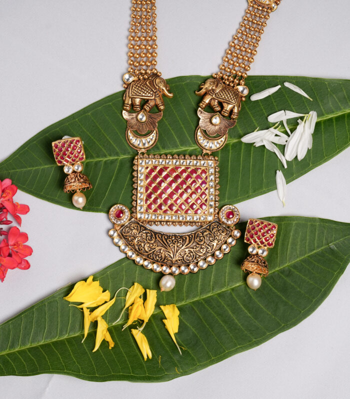 Peacock Motif Kundan Choker Set